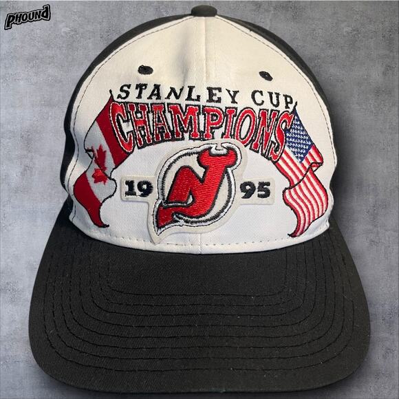 Vintage New Jersey Devils Hat Cap Snap Back NHL Hockey Stanley Cup Starter 90s - Picture 1 of 8